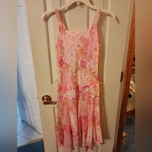 Floral Pink Kids Formal Dress